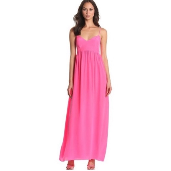 Amanda Uprichard | Dresses | Amanda Uprichard Pink Silk Maxi Dress |  Poshmark